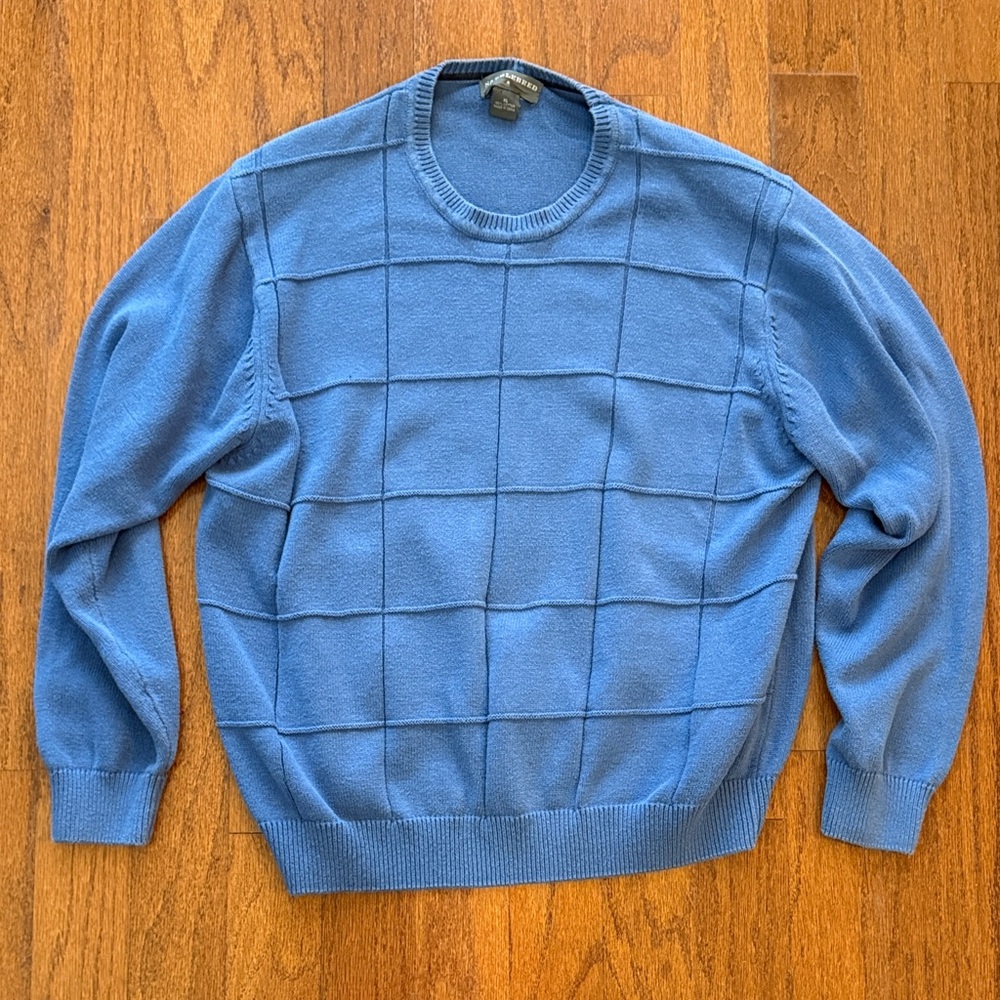Saddlebred Textured Blue Crewneck Sweater
